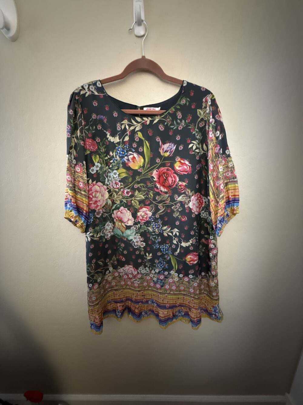 Johnny Was Naomi Wren Silk Floral Print Dress